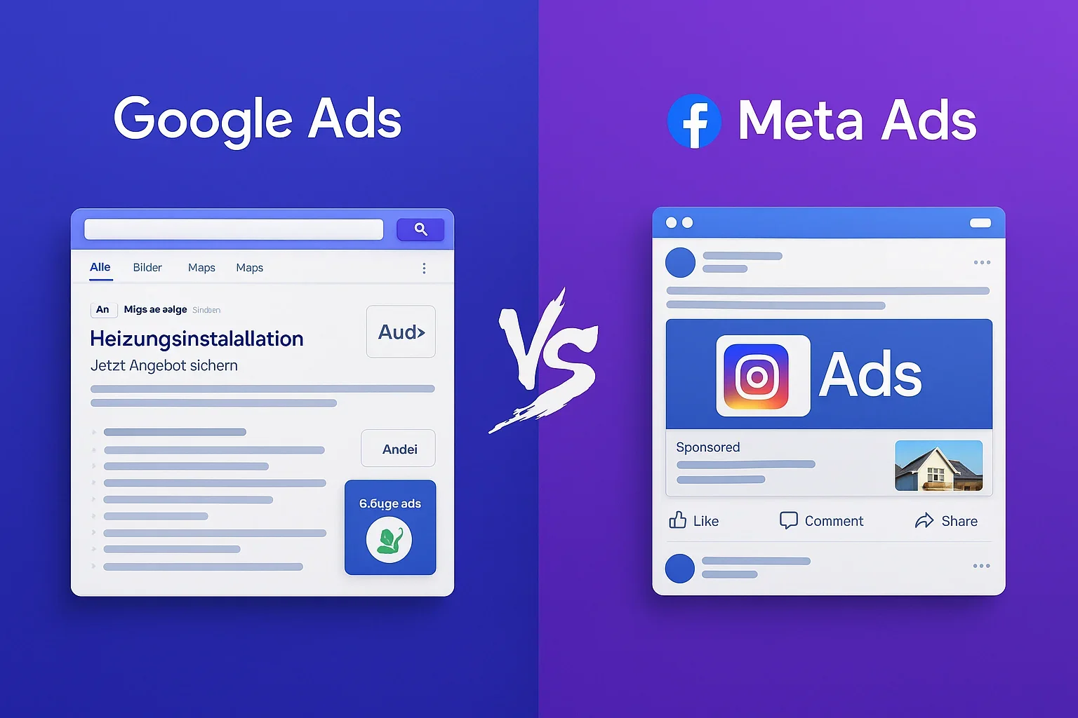 Google Ads vs. Meta Ads: Der ultimative Vergleich