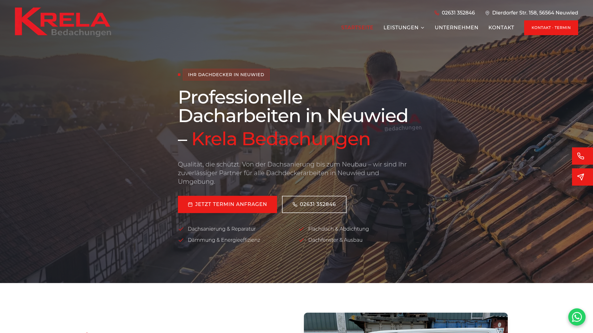 Website Krela Bedachungen